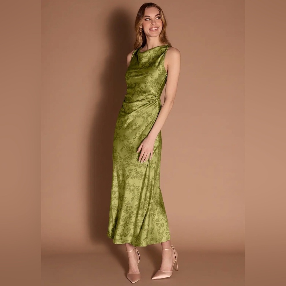Azazie Gelina Moss Navy Maxi Dress